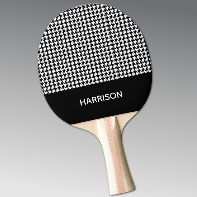 Classic Black & White Houndstooth Ping Pong Paddle (Creator Uploaded)