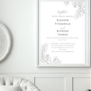 Classic Black & White Illustrated Invitation