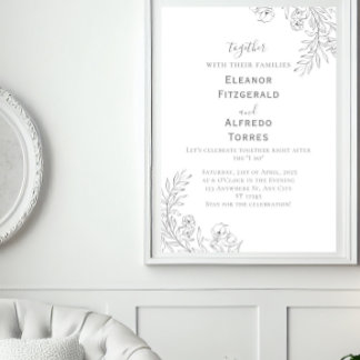 Classic Black & White Illustrated Invitation