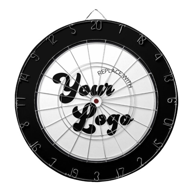 Classic Black & White Logo Business Promotional Dartboard (Front)