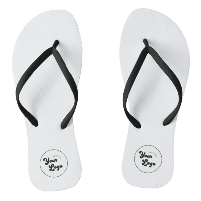 Classic Black & White Logo Business Promotional  Jandals (Footbed)