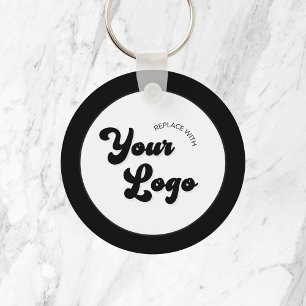 Classic Black & White Logo Business Promotional Ke Key Ring