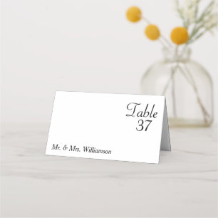 Classic Black White Love Wedding Place Card