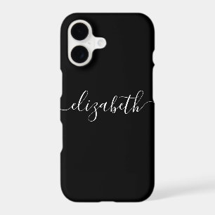 Classic Black White Modern Elegant Chic Script