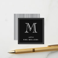 Classic Black & white Monogram Gift Tags