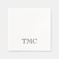 Classic Black White Monogram Initials Elegant