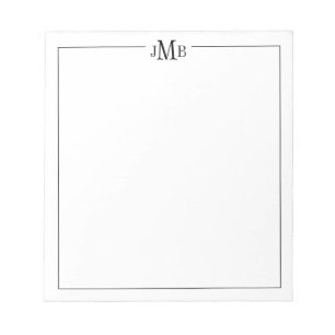 Classic, Black & white Monogrammed Notepad
