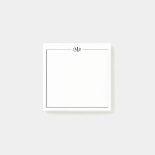 Classic, Black & white Monogrammed Post-it Notes