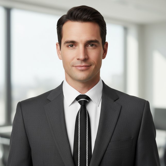 Classic Black & White Pinstripe Dress Tie (Creator Uploaded)