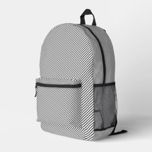 Classic Black White Pinstripe Printed Backpack