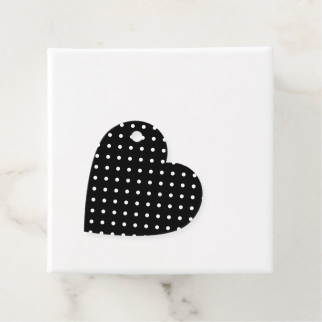 Classic Black & White Polkadots Favour Tags (In Situ)