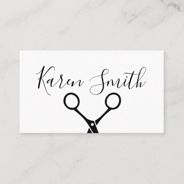 Classic Black White / Salon Stylist Business Card (Front)