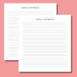 Classic Black White Small Lines Notepad<br><div class="desc">This horizontal lines notepad is simple and classic. It's perfect for personal,  office or school use.</div>