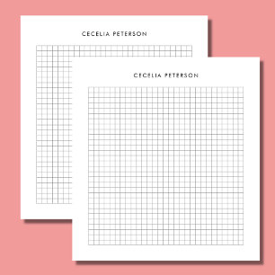 Classic Black White Square Notepad