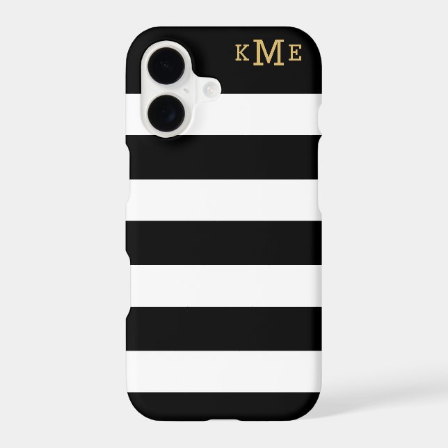 Classic Black White Stripe Monogram (Back)