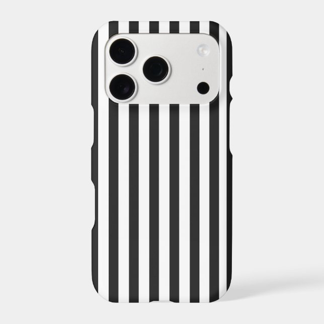 Classic Black & White Striped Phone Case – Modern  (Back)