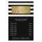 Classic Black White Stripes Gold Service Menu