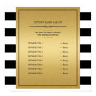 Classic Black White Stripes Gold Service Menu