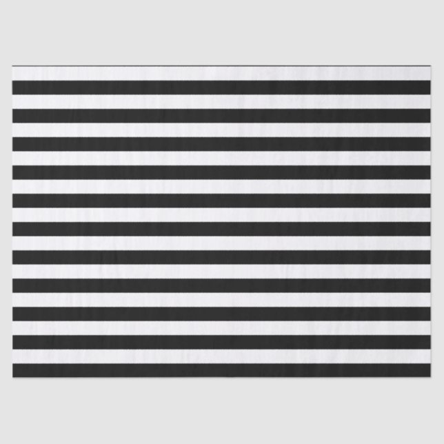 Classic Black & White Stripes Tissue Paper (Front)