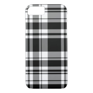 classic Black white tartan plaid Case-Mate iPhone Case