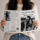 Classic Black & White Wedding Newspaper Program