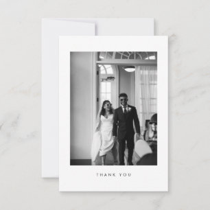Classic Black & White Wedding Photo Thank You Card