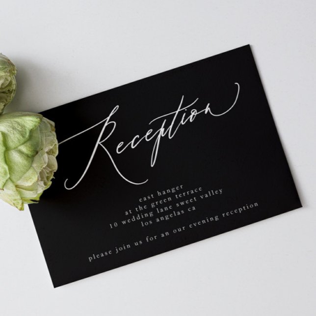 Classic Black White Wedding Reception Invitation (Creator Uploaded)