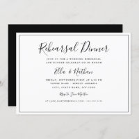 Classic Black White Wedding Rehearsal Dinner