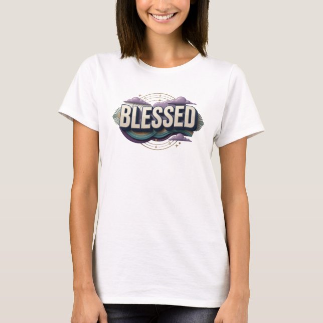 Classic BLESSED Designer Graphic T-Shirt (Front)