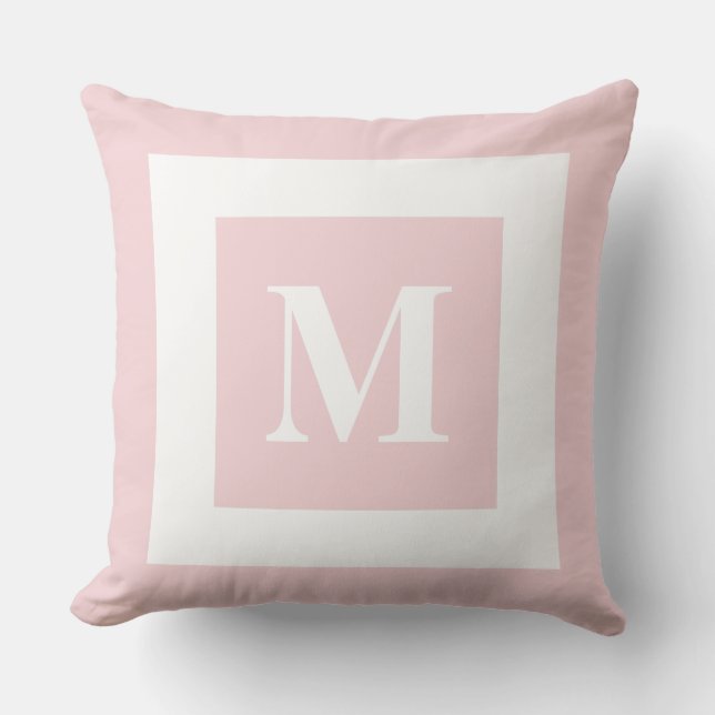 Classic Block Monogram Pillow with Border (Front)