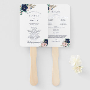 Classic Bloom Wedding Program Fan
