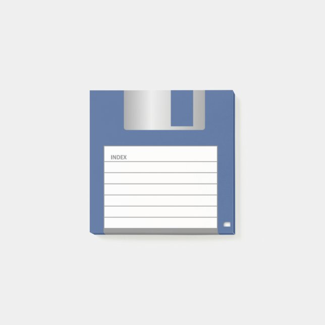 Classic Blue 3.5" Floppy Disc Post-It Notes (Front)