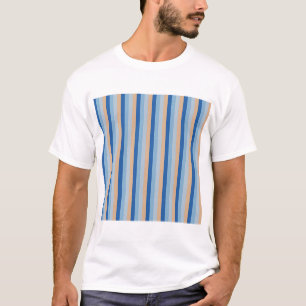 Classic Blue and Cappuchino Vertical Pinstripes T-Shirt
