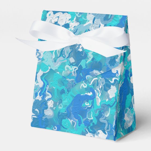 Classic Blue and Turquoise Paint Favour Box (Front Side)