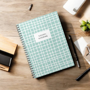 Classic Blue and White Check Pattern Stationery Notebook
