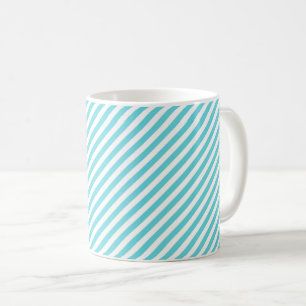 Classic blue and white diagonal stripes coffee mug