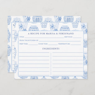 Classic Blue And White Ginger Jar Recipe Card