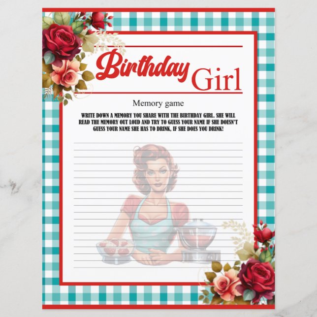 Classic Blue Birthday Memory Game (Front)