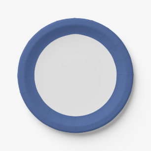 Classic Blue Border Paper Plate – Customisable