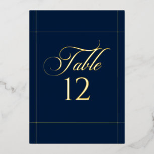 Classic Blue Border Wedding Table Number Sign