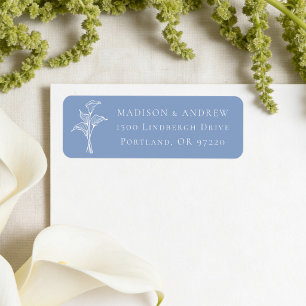 Classic Blue Calla Lily Wedding Return Address