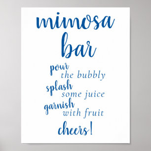Classic Blue Calligraphy   Momosa Bar Script Sign
