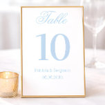 Classic Blue Calligraphy Wedding Table Number<br><div class="desc">These elegant,  luxe wedding table numbers feature a dusty blue border and a lighter blue and white design. There is a mix of classic text and modern calligraphy for a classy and minimalist design perfect for your timeless,  formal reception.</div>