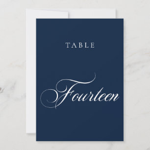 Classic Blue Calligraphy Wedding Table Number
