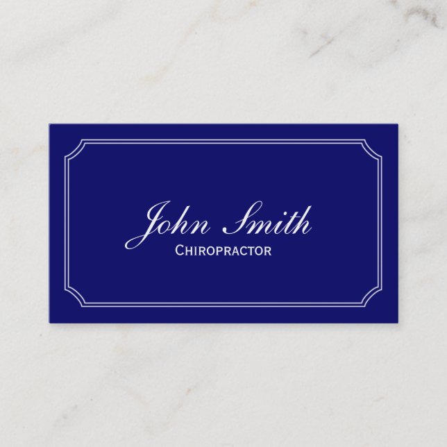 Classic Blue Chiropractor Business Card (Front)