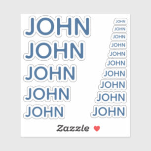 Classic Blue Custom Name 15 Sizes Simple John