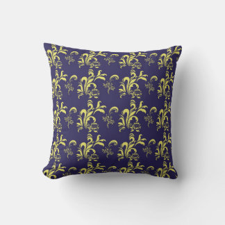 classic blue damask patterns cushion