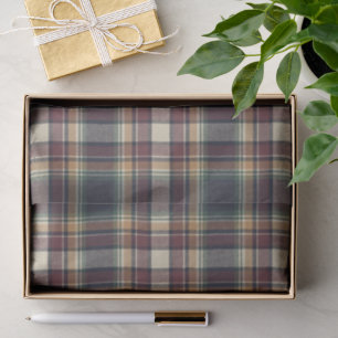 Classic Blue Dark Green Red Plaid Tissue Paper