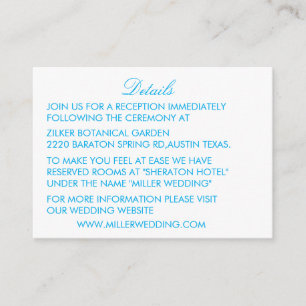 classic blue floral  details Enclosure Card