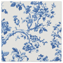 Classic Blue Floral Toile Pattern